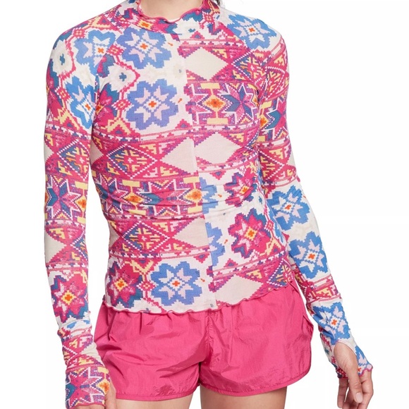 Free People Printed High Jump Long Sleeve Top - Picture 4 of 4